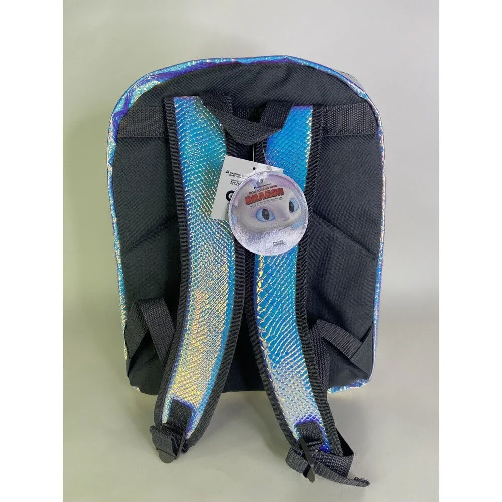 How to Train Your Dragon Hidden World Light Fury Iridescent Bookbag Backpack Bag